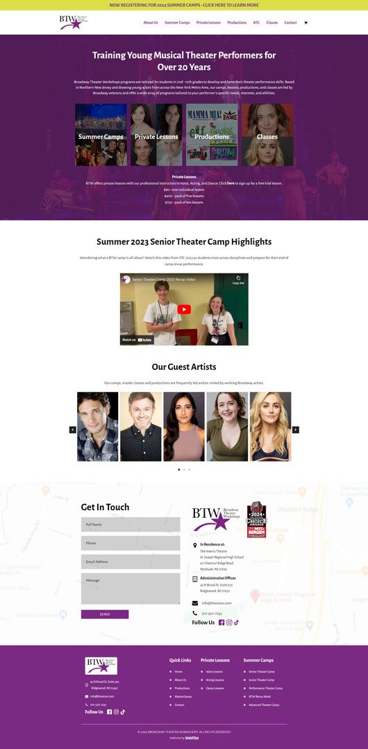 theater workshop website project